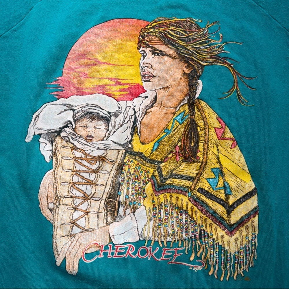 Native American Cherokee Women and Child Sweatshirt Women’s Size X-Large - Picture 3 of 9